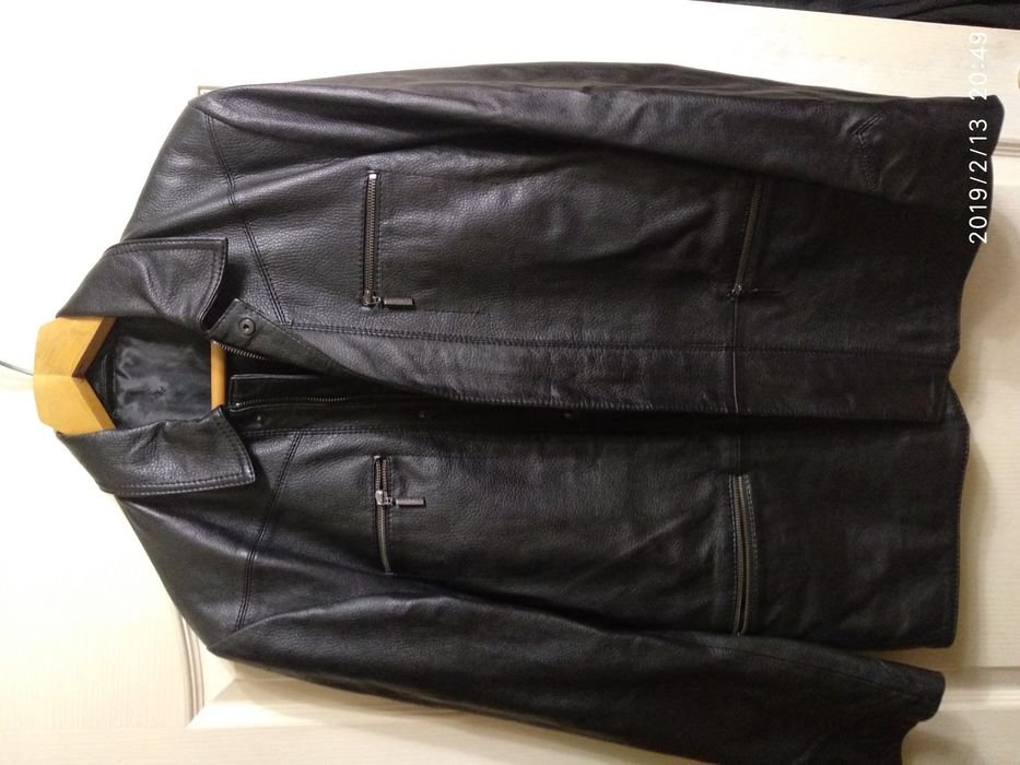 Uomo Louis Feraud Giacca Nera Pelle S