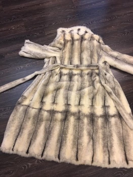 Femme Manteau Long En Vison Blanc 38