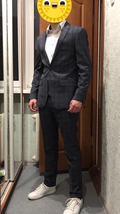 Мужской Roy Robson Костюм Серый Шерсть Другой