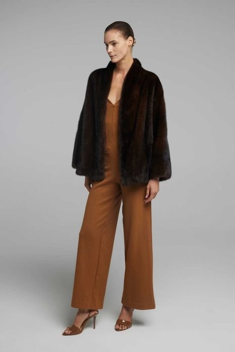 Donna Massimo Dutti Pelliccia Marrone 38