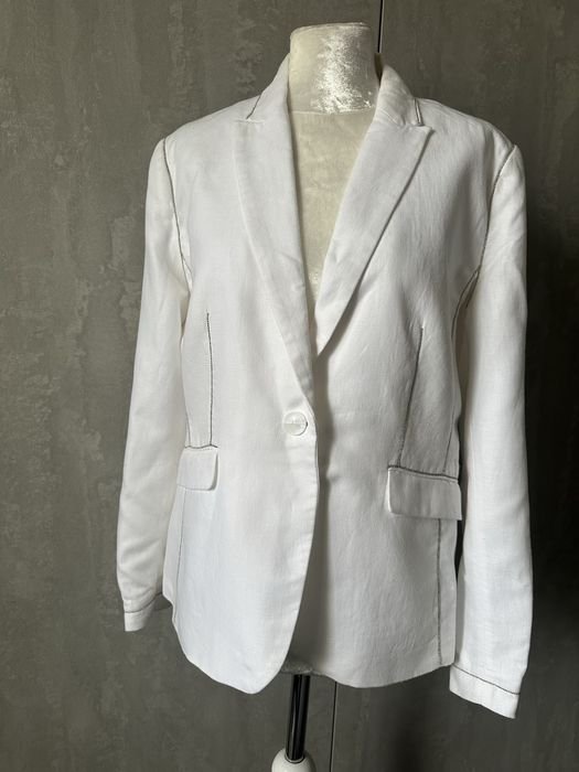 Damen Brunello Cucinelli Sakko Weiß Leinen 38