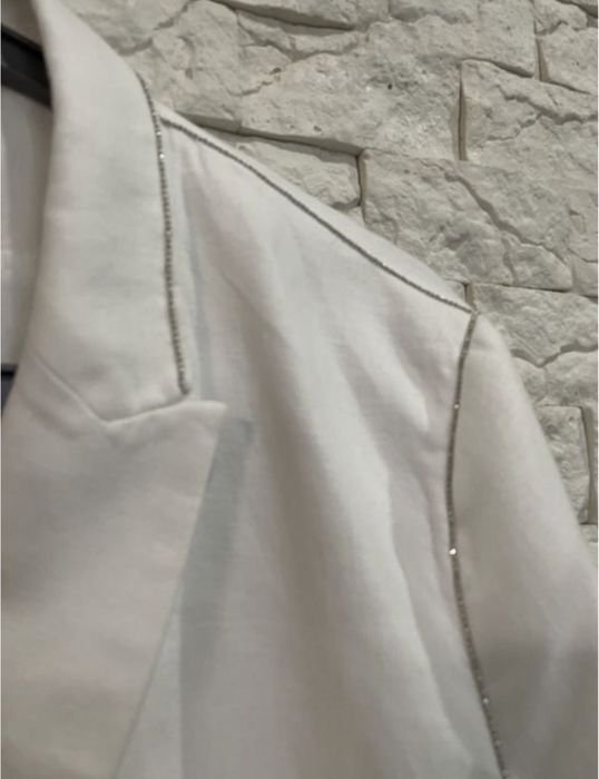 Damen Brunello Cucinelli Sakko Weiß Leinen 38