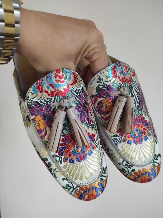 Femme Melvin & Hamilton Mules Floral Soie 39