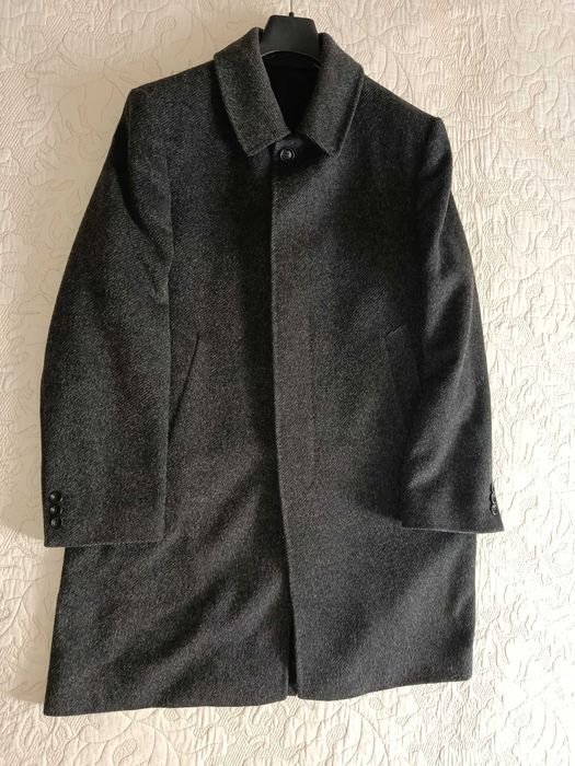 Homme Hugo Boss Manteau Noir Cachemire 42