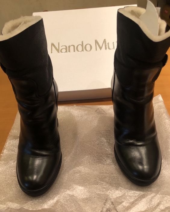 Damen Nando Muzi Stiefel Schwarz Leder 36