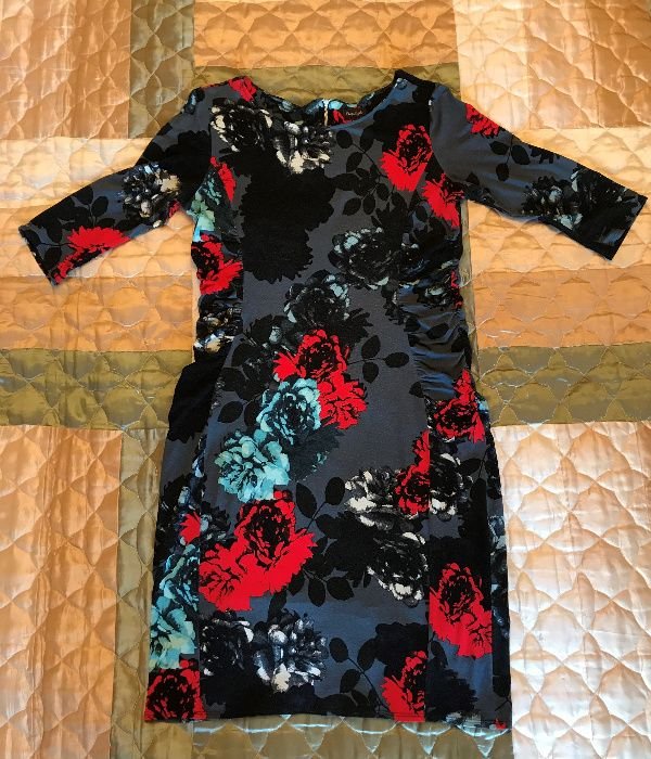 Женское Платье Різнокольоровий Шкіра 42