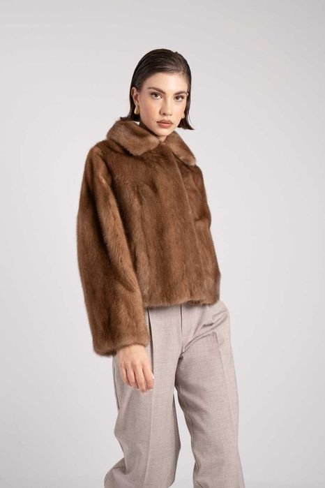 Donna Massimo Dutti Cappotto in Visone Beige 38