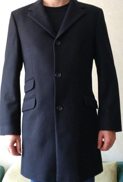 Мужское Benvenuto Пальто Чёрный Шерсть 48