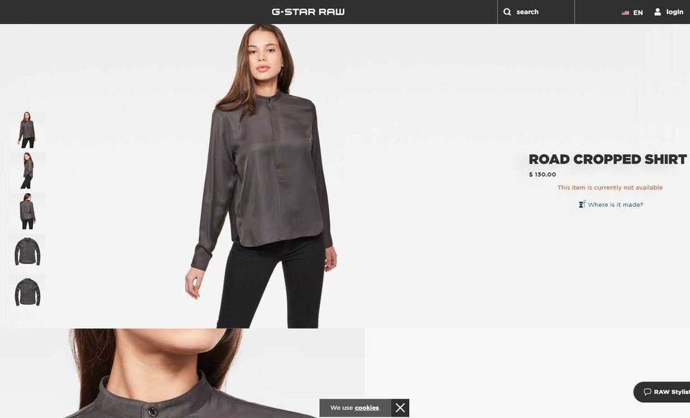 Femme G-Star Raw Chemise Blanche Twill 34