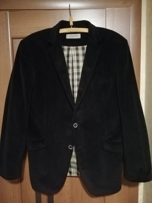 Мужской Diesel Пиджак Тёмно-синий Велюр 42