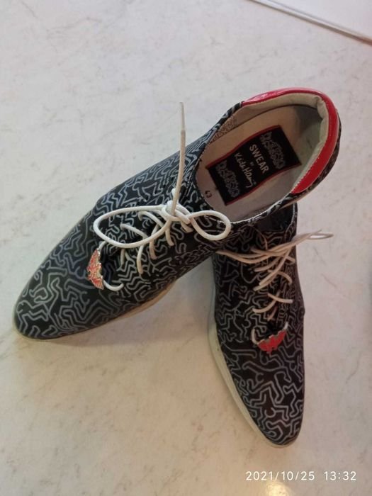 Мужской Rochas Туфли Чёрный Кожа 43