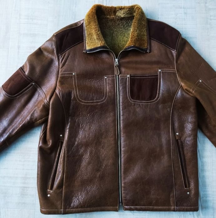 Men GianFranco Ferre Shearling Brown Leather 42