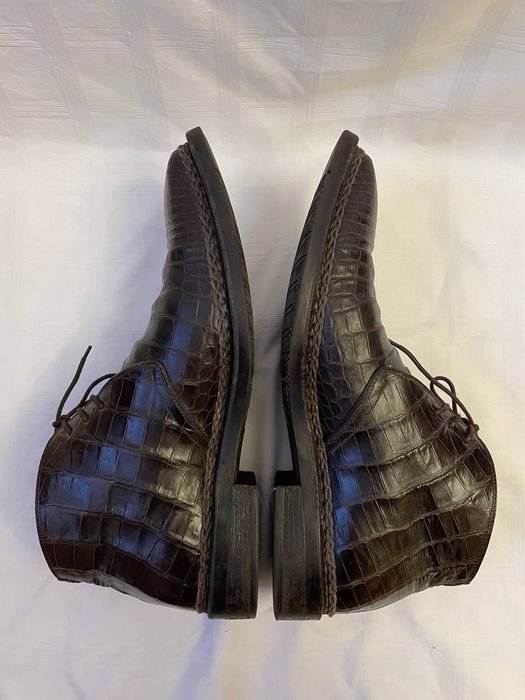 Herren Artioli Stiefel Braun Krokodil 42