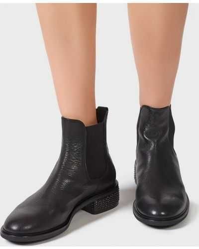 Женские Agl Ботинки Чёрные Кожа 39