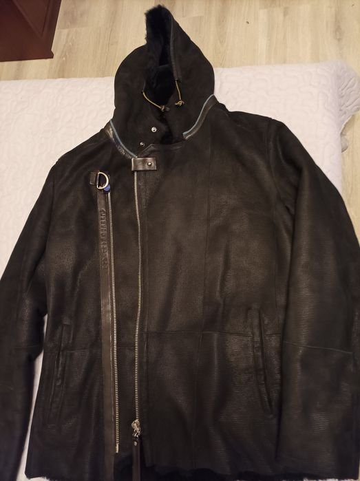 Homme Alfredo GALLIANO Doudoune Noir Cuir 48