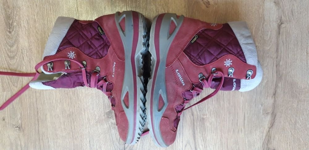 Damen Lowa Stiefel Burgunder Wildleder 37.5