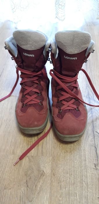 Damen Lowa Stiefel Burgunder Wildleder 37.5