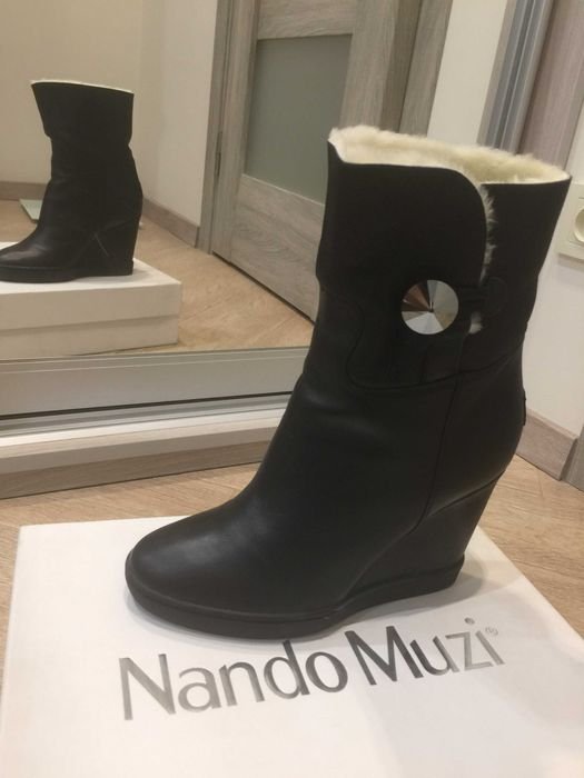Женские Nando Muzi Полусапожки Чёрные Кожа 39