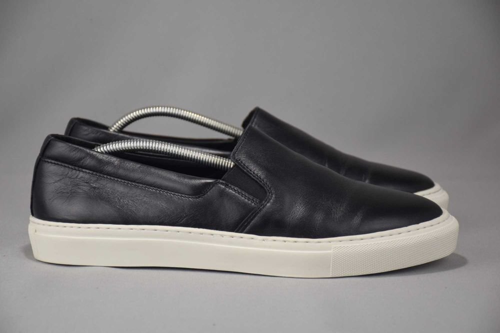 Мужской Navyboot Лоферы Чёрные Кожаные 44