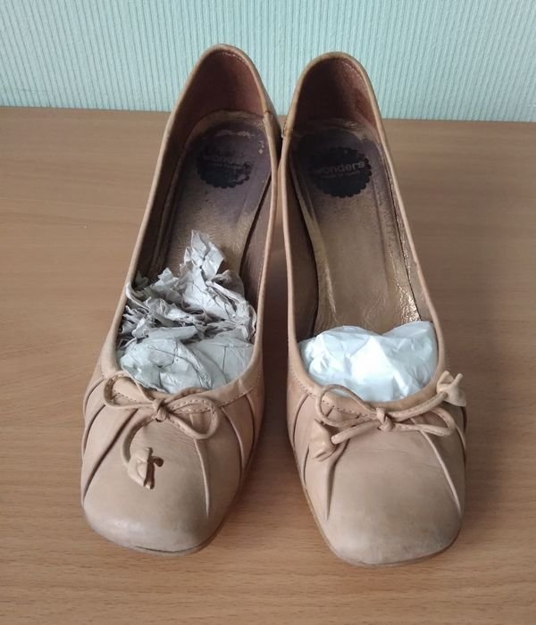 Женские Wonders Туфли Бежевый Кожа 38