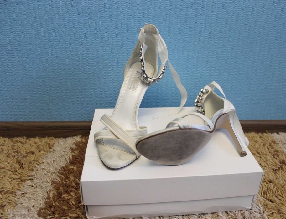 Damen Sandalen Weiß Textil 39