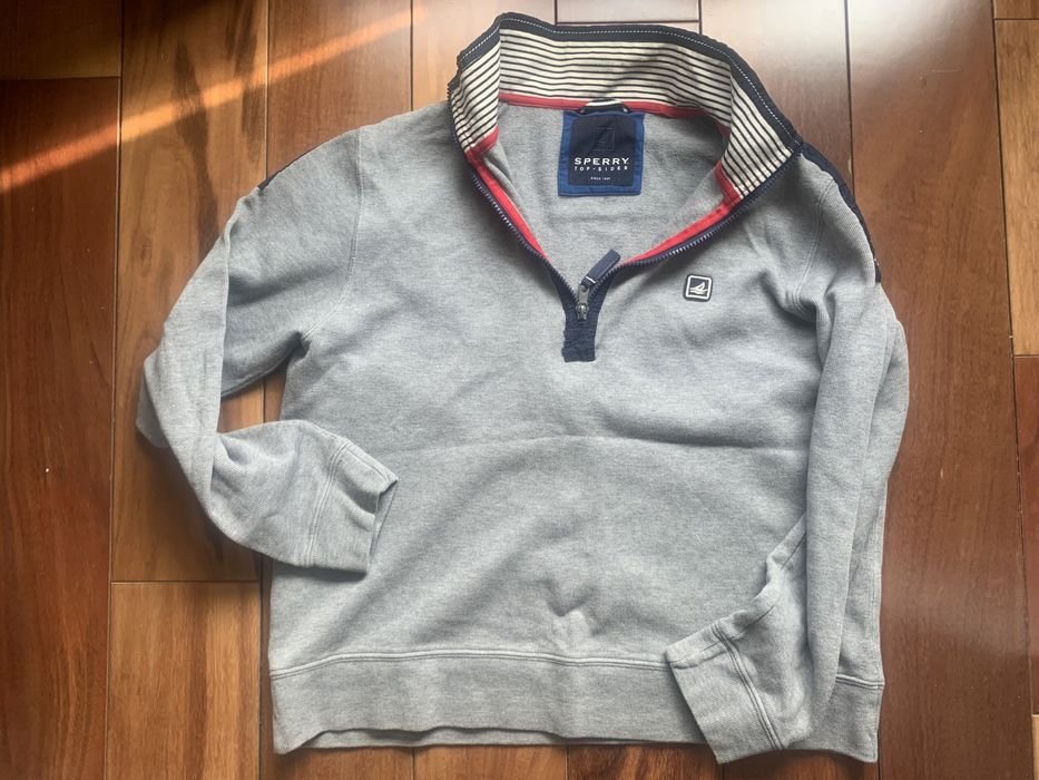 Мужской Sperry Top Sider Свитер Серый Хлопок 42