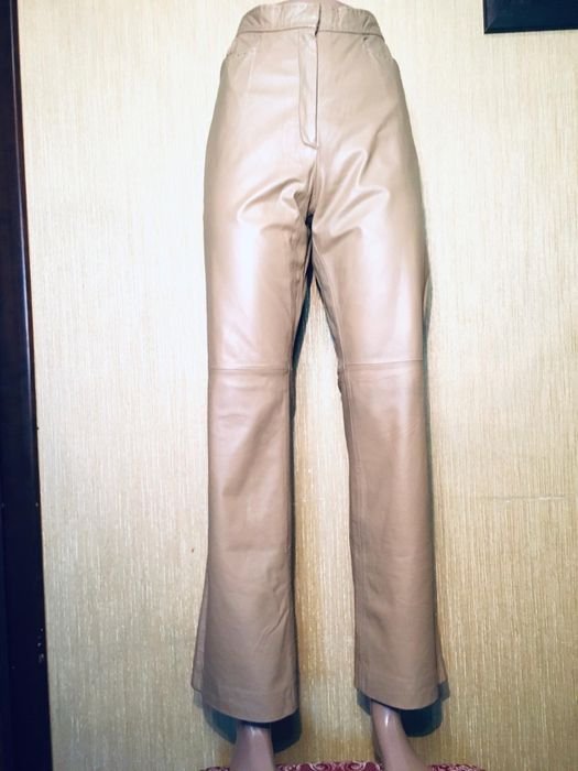 Donna Caractere Pantaloni Beige Pelle 36