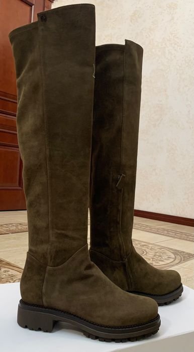 Damen Nando Muzi Kniestrümpfe Grün Leder 38