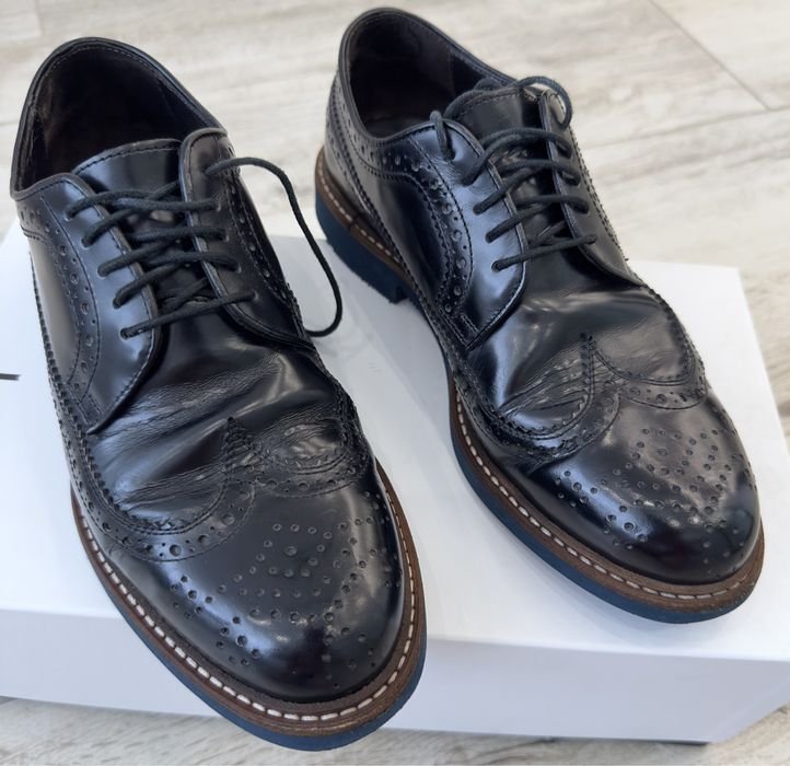 Herren Pollini Absätze Schwarz Leder 40