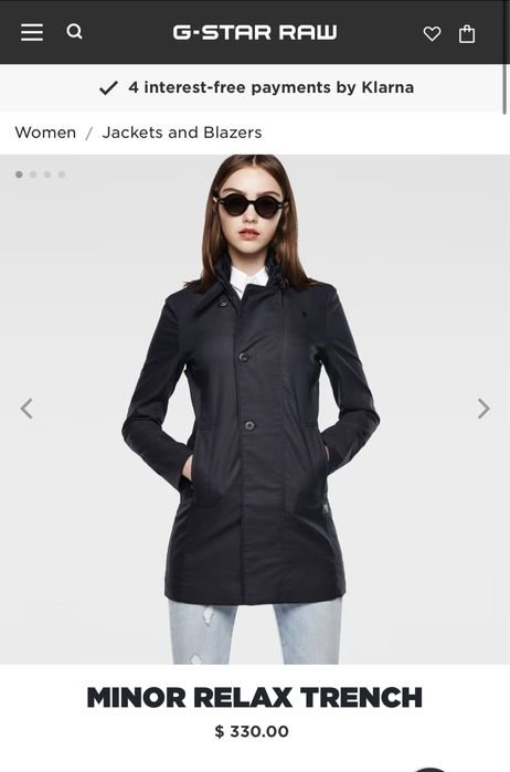 Donna G-Star RAW Trench Blu Navy 40