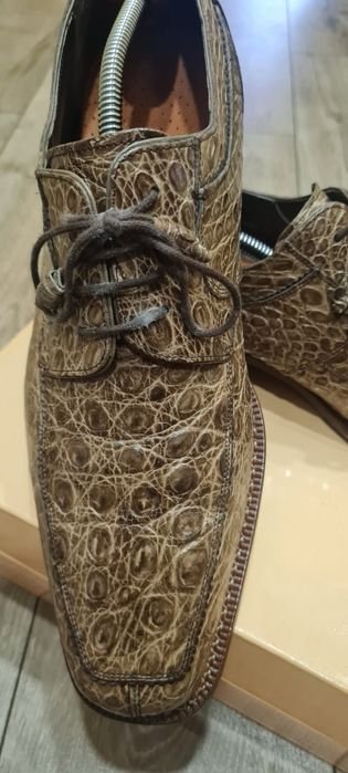 Men Heels Brown Leather 46