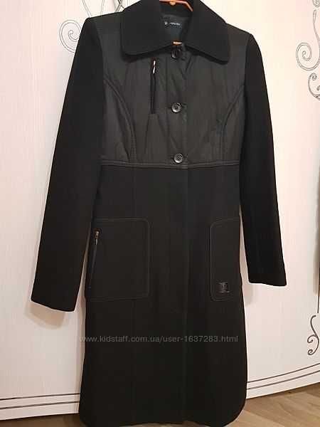 Женское Caractere Пальто Чёрное Вовна 38