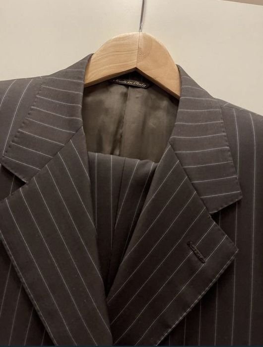 Uomo Canali Completo Nero Lana 46