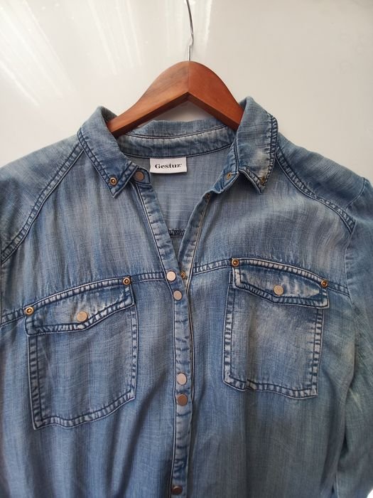 Женское Gestuz Платье Голубое Джинс 40