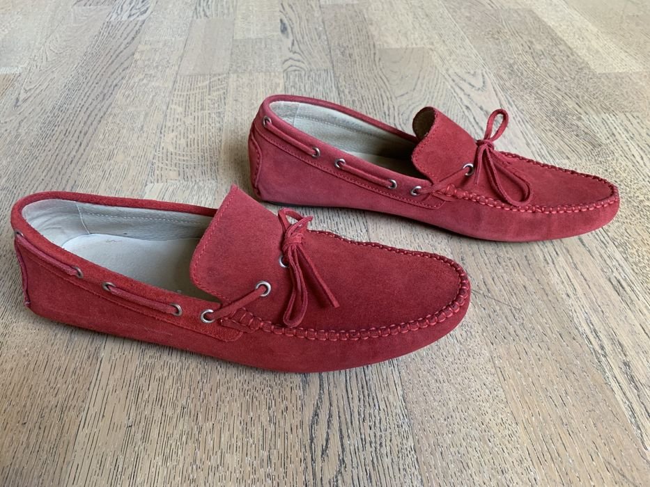 Homme Carlo Pazolini Mocassins Rouge Suède 41