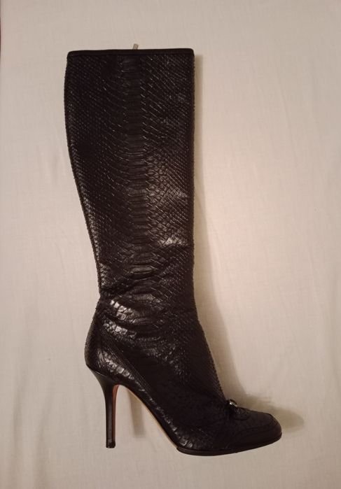 Femme Dior Bottes Noir Python Cuir 38