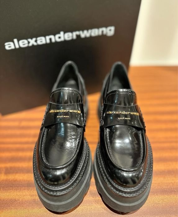 Женские Alexander Wang Лоферы Чёрные Кожа 38