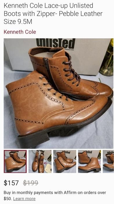 Мужской Kenneth Cole Unlisted Ботинки Чёрные Кожа