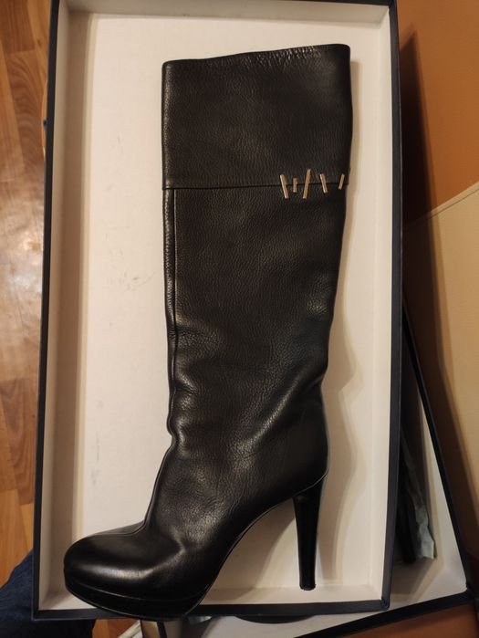 Женские Alberto Guardiani Сапоги Чёрные Кожа 39