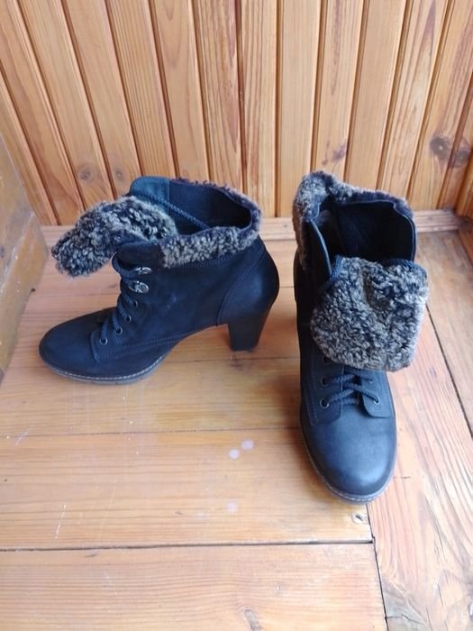 Женские Paul Green Полусапожки Чёрный Нубук 37