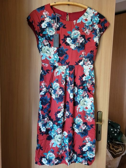 Damen Laura Ashley Kleid Helles Viskose S