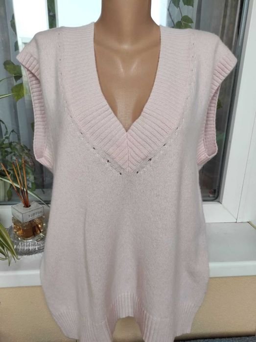 Women Peter Hahn Vest Pink Wool 38
