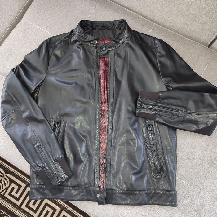 Herren Drykorn Jacke Schwarz Leder L/XL
