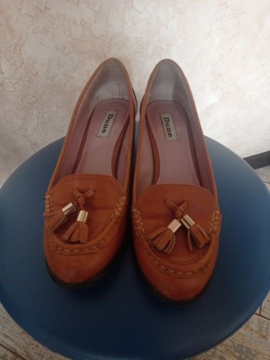 Damen Dune Absätze Orange Leder 38