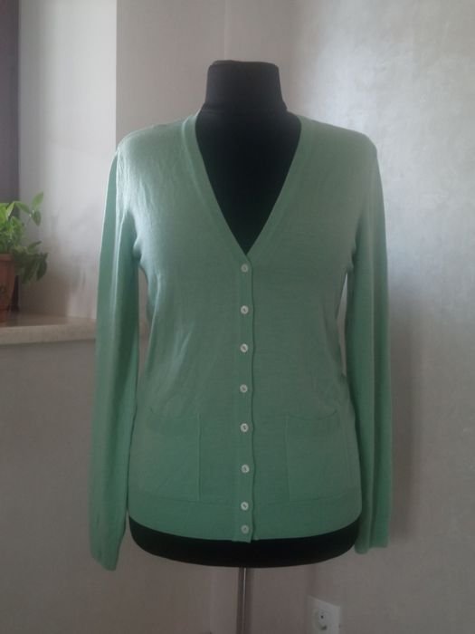 Women Sweater Green Wool 38