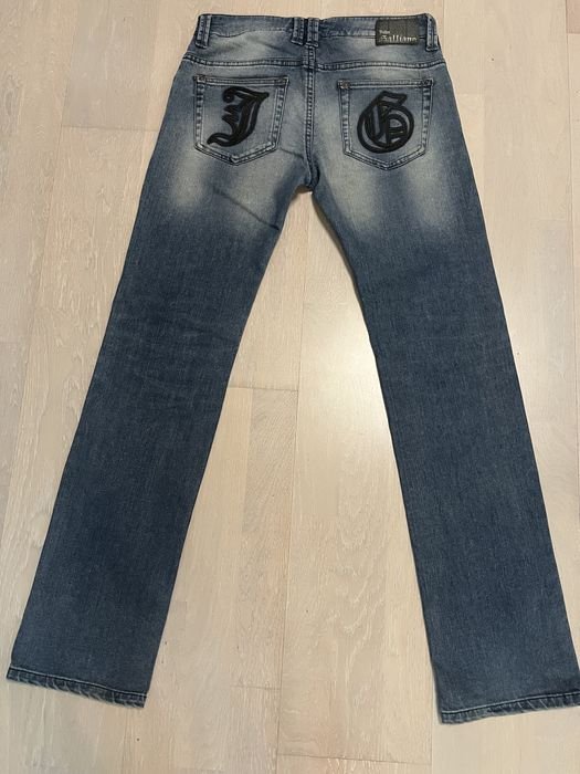 Мужской John Galliano Джинсы Тёмно-синий Джинс