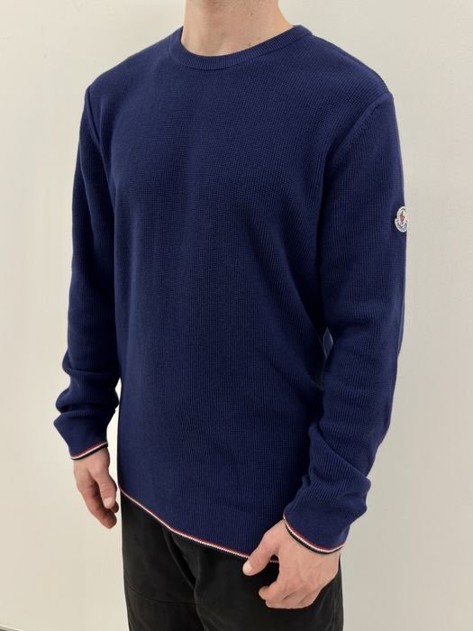 Мужской Moncler Светр Тёмно-синий Бавовна 40