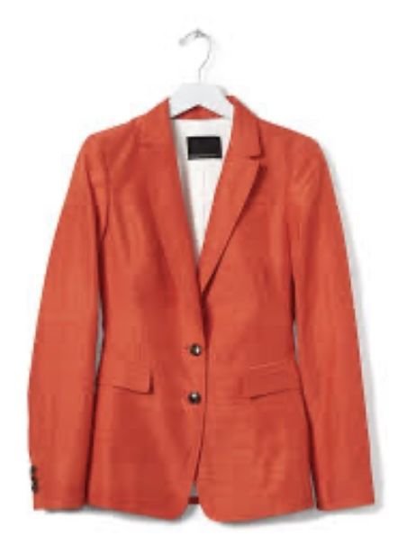 Damen Banana Republic Blazer Orange Seide 36