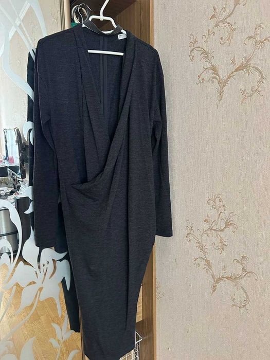 Femme Brunello Cucinelli Robe Grise Laine 40