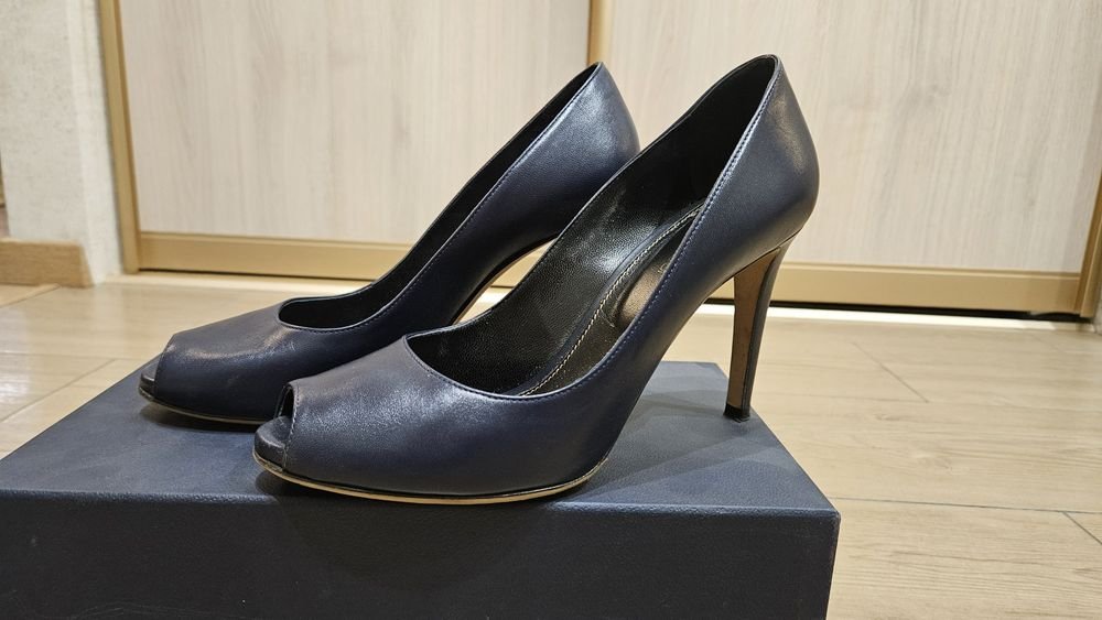 Femme Sergio Rossi Talons Bleu Marine Cuir 39